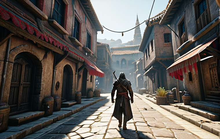 **
Prompt: High-resolution (1440p or 4K) AAA game screenshot. Detailed textures, anti-aliasing, and ray tracing showcasing visually stunning graphics requiring 12GB+ VRAM. Example: *Assassin's Creed Valhalla* or *Cyberpunk 2077*.
**